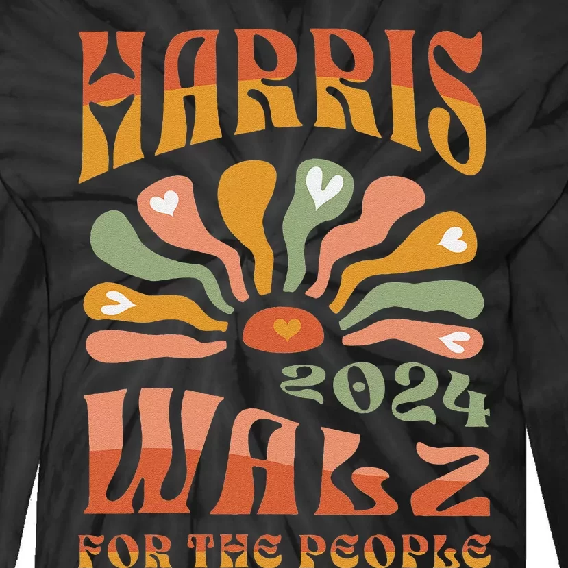 Harris Walz 2024 Election President Kamala Harris Tim Waltz Tie-Dye Long Sleeve Shirt