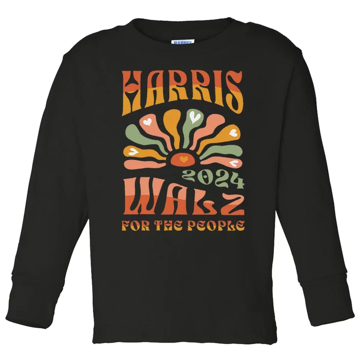 Harris Walz 2024 Election President Kamala Harris Tim Waltz Toddler Long Sleeve Shirt