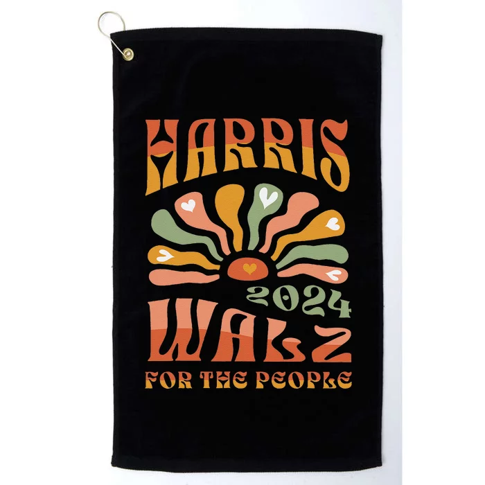 Harris Walz 2024 Election President Kamala Harris Tim Waltz Platinum Collection Golf Towel