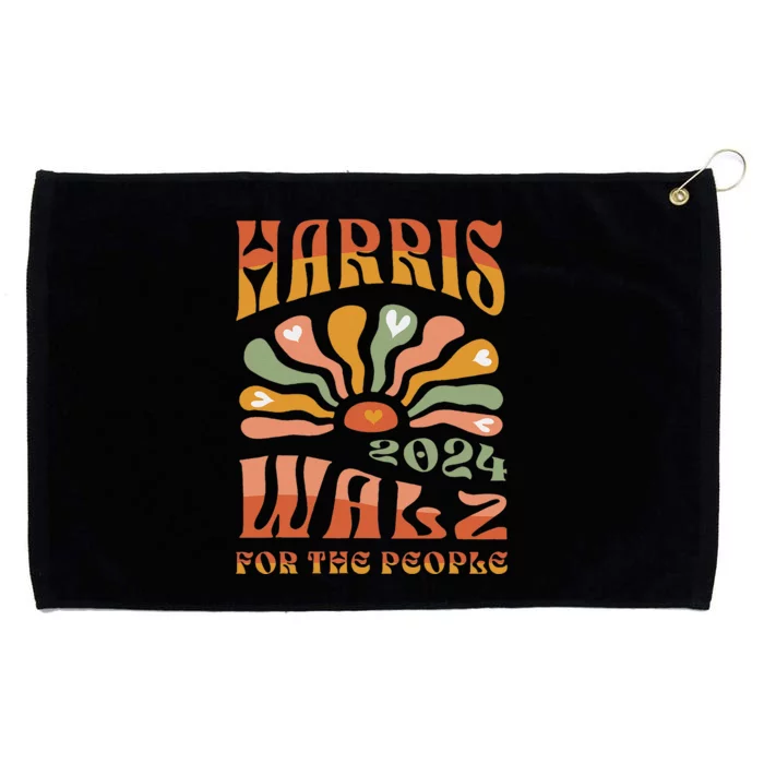 Harris Walz 2024 Election President Kamala Harris Tim Waltz Grommeted Golf Towel