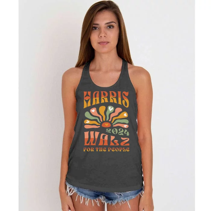 Harris Walz 2024 Election President Kamala Harris Tim Waltz Women's Knotted Racerback Tank