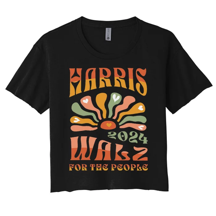 Harris Walz 2024 Election President Kamala Harris Tim Waltz Women's Crop Top Tee