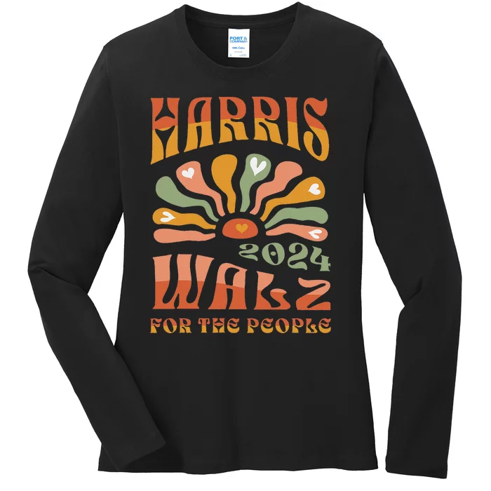 Harris Walz 2024 Election President Kamala Harris Tim Waltz Ladies Long Sleeve Shirt