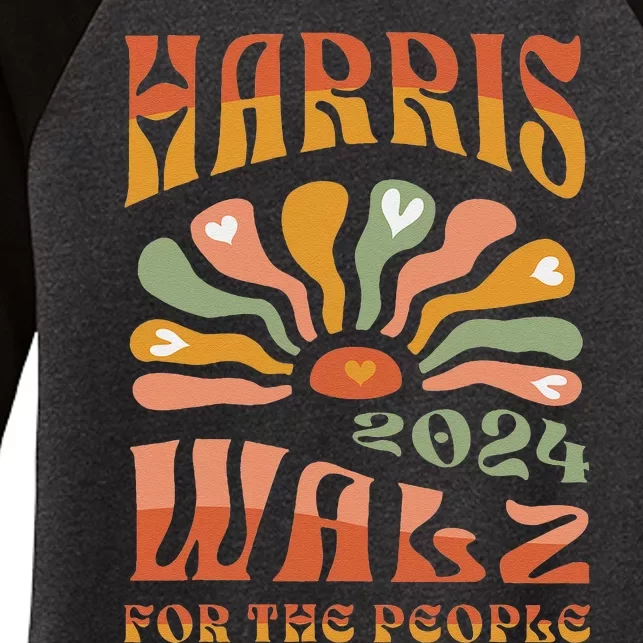 Harris Walz 2024 Election President Kamala Harris Tim Waltz Women's Tri-Blend 3/4-Sleeve Raglan Shirt