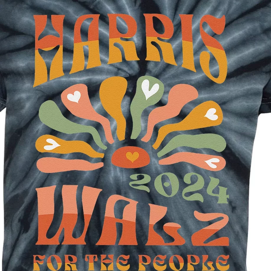 Harris Walz 2024 Election President Kamala Harris Tim Waltz Kids Tie-Dye T-Shirt