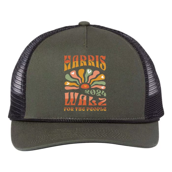 Harris Walz 2024 Election President Kamala Harris Tim Waltz Retro Rope Trucker Hat Cap