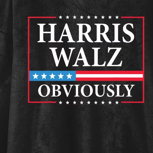 Harris Waltz 2024 Obviously Kamala Harris Tim Walz 2024 Hooded Wearable Blanket