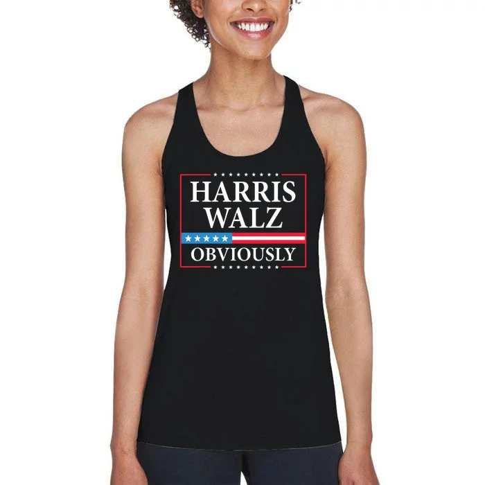 Harris Waltz 2024 Obviously Kamala Harris Tim Walz 2024 Women's Racerback Tank