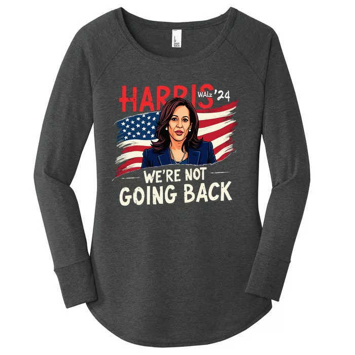 Harris Walz 2024 Kamala Harris 2024 Tim Walz 2024 Usa Flag Women's Perfect Tri Tunic Long Sleeve Shirt