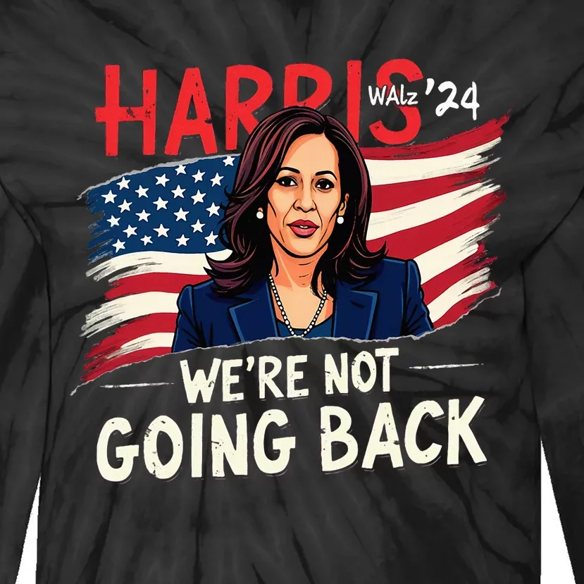 Harris Walz 2024 Kamala Harris 2024 Tim Walz 2024 Usa Flag Tie-Dye Long Sleeve Shirt