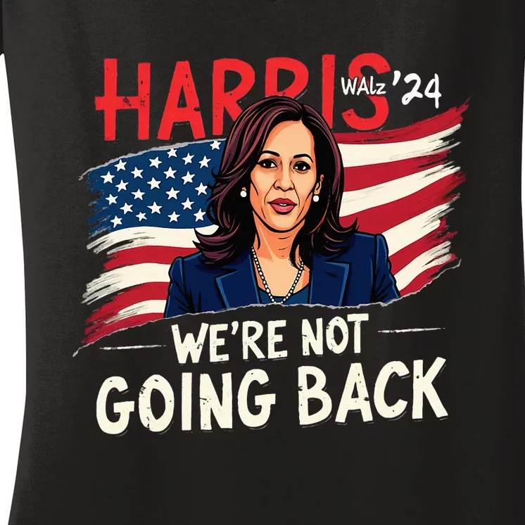 Harris Walz 2024 Kamala Harris 2024 Tim Walz 2024 Usa Flag Women's V-Neck T-Shirt