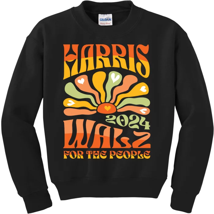 Harris Walz 2024 Election President Kamala Harris Tim Waltz Kids Sweatshirt