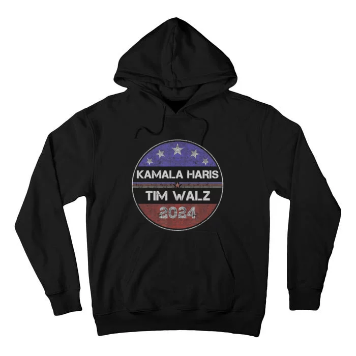 Harris Walz 2024 For President Patriotic Kamala Waltz 2024 Tall Hoodie