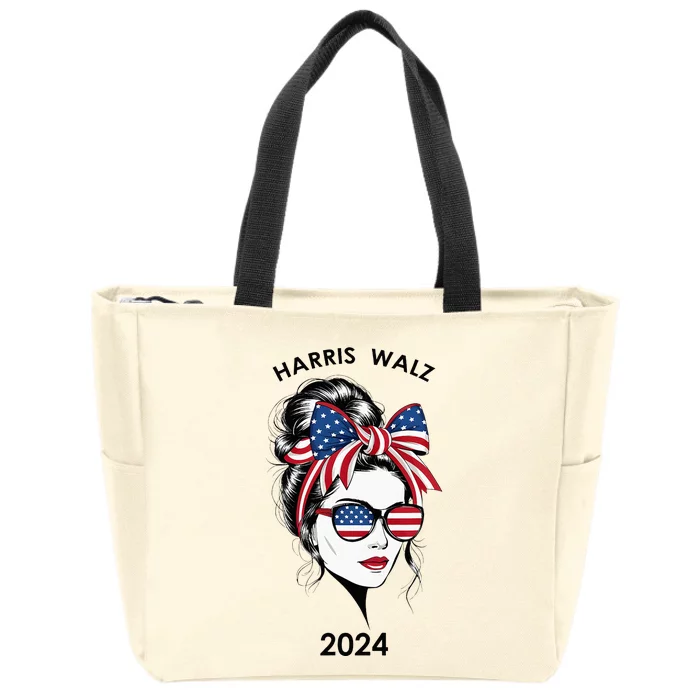 Harris Waltz 24 Election Kamala Harris Tim Waltz 2024 Zip Tote Bag