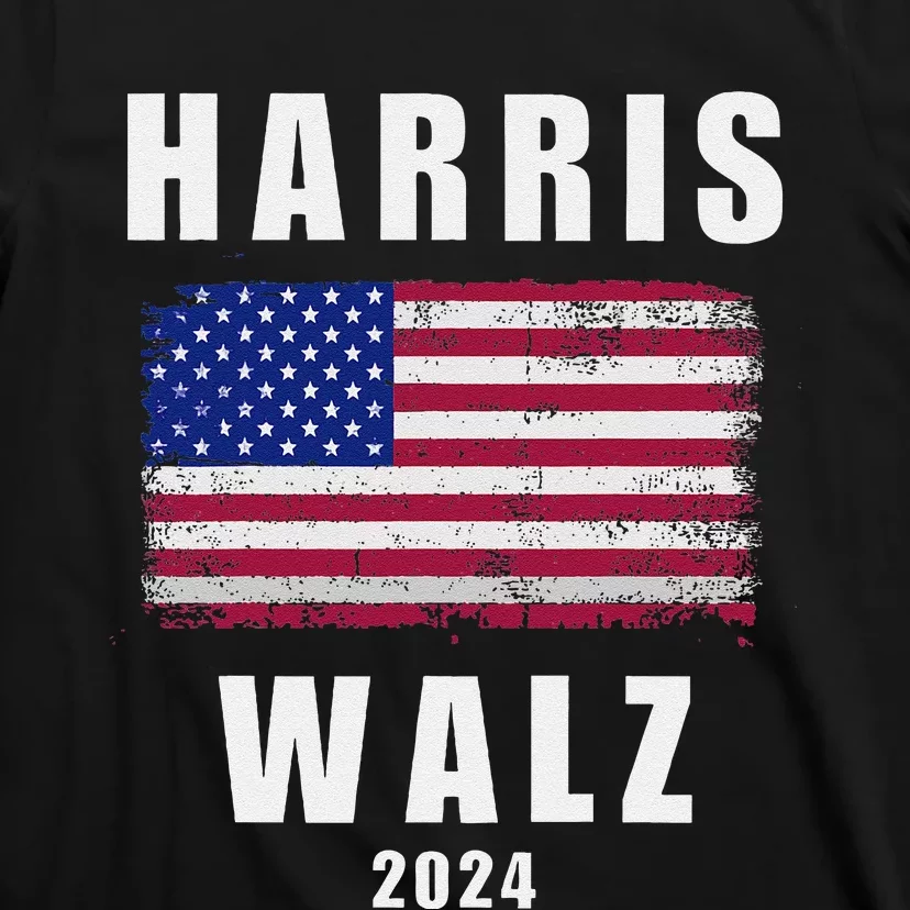 Harris Walz 2024 Kamala Harris 2024 Tim Walz 2024 Usa Flag T-Shirt