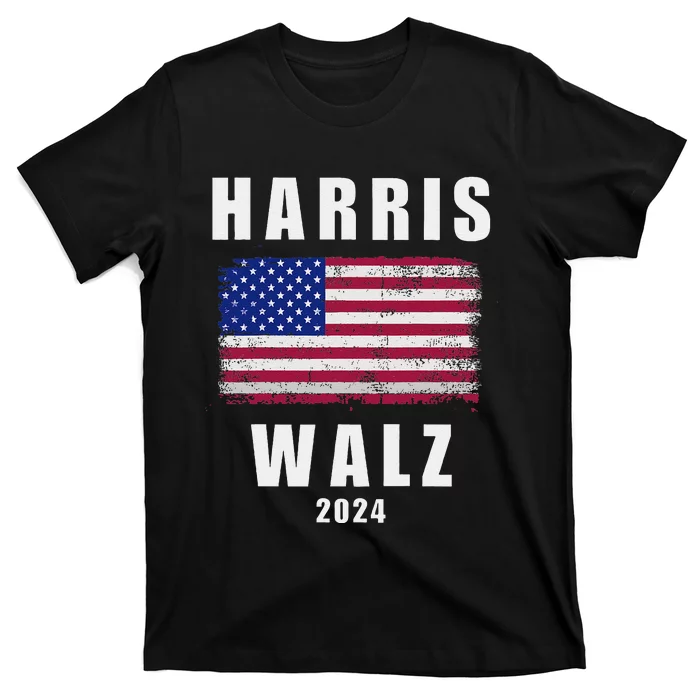 Harris Walz 2024 Kamala Harris 2024 Tim Walz 2024 Usa Flag T-Shirt