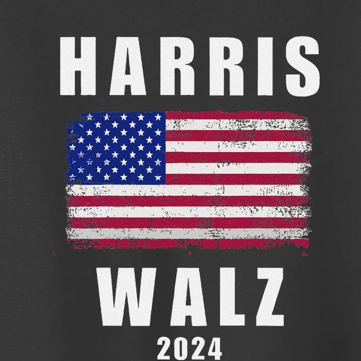 Harris Walz 2024 Kamala Harris 2024 Tim Walz 2024 Usa Flag Toddler T-Shirt