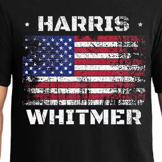 Harris Whitmer 2024 Distressed Us Flag Election President Pajama Set