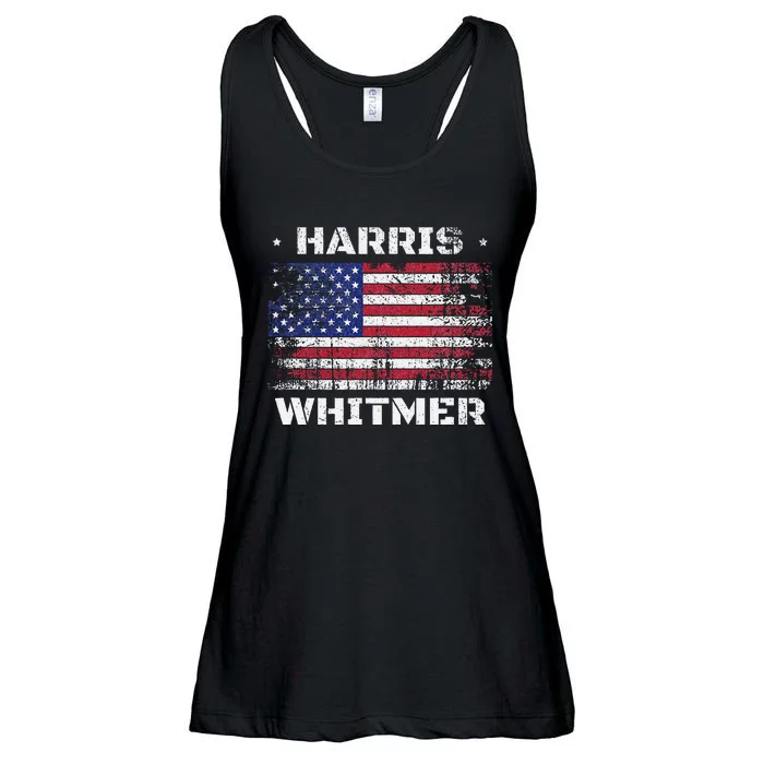 Harris Whitmer 2024 Distressed Us Flag Election President Ladies Essential Flowy Tank