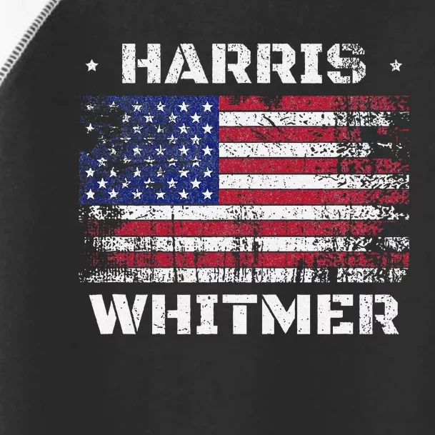 Harris Whitmer 2024 Distressed Us Flag Election President Toddler Fine Jersey T-Shirt