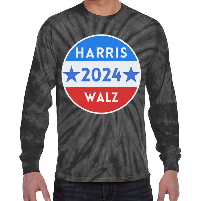 Harris Walz 2024 Kamala Harris 2024 Tim Walz 2024 Usa Flag Tie-Dye Long Sleeve Shirt