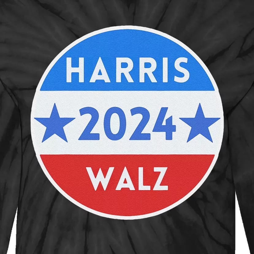 Harris Walz 2024 Kamala Harris 2024 Tim Walz 2024 Usa Flag Tie-Dye Long Sleeve Shirt