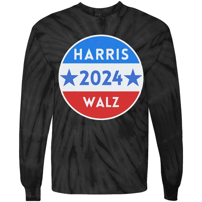 Harris Walz 2024 Kamala Harris 2024 Tim Walz 2024 Usa Flag Tie-Dye Long Sleeve Shirt