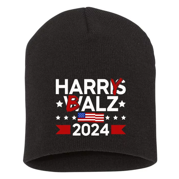 Harris Walz 24 Harry Balz 2024 Meme Democratics Vote Short Acrylic Beanie