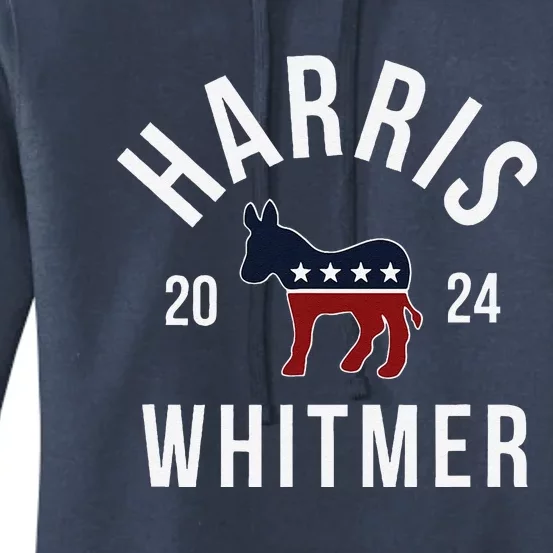 Harris Whitmer 2024 Vote Kamala Harris Gretchen Whitmer 24 Women's Pullover Hoodie