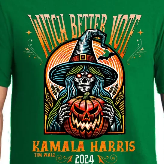 Harris Walz 2024 Halloween Witch Better Vote Kamala Harris Pajama Set