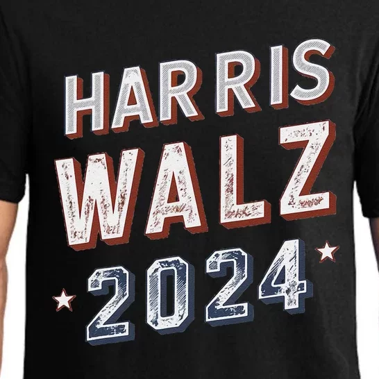 Harris Walz 2024 Election Ticket Pajama Set