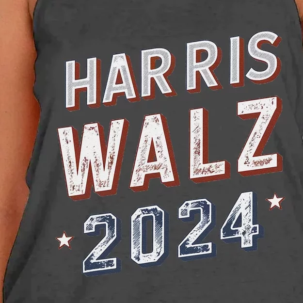 Harris Walz 2024 Election Ticket Women's Knotted Racerback Tank