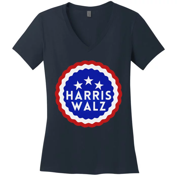 Harris Walz 2024 Kamala Harris 2024 Tim Walz 2024 Usa Flag Women's V-Neck T-Shirt