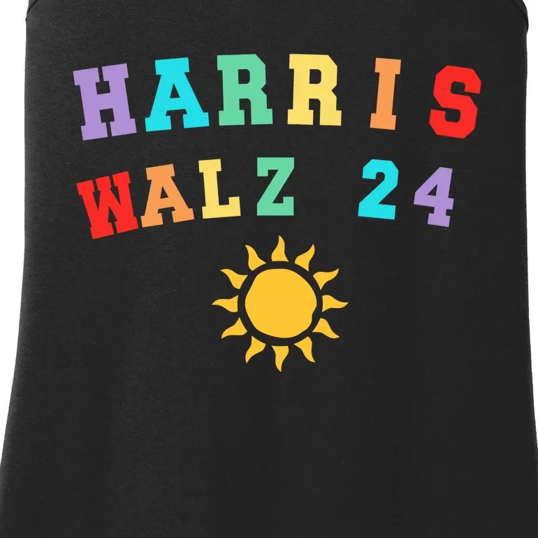 Harris Walz 2024 Bright Future Campaign Design Ladies Essential Tank