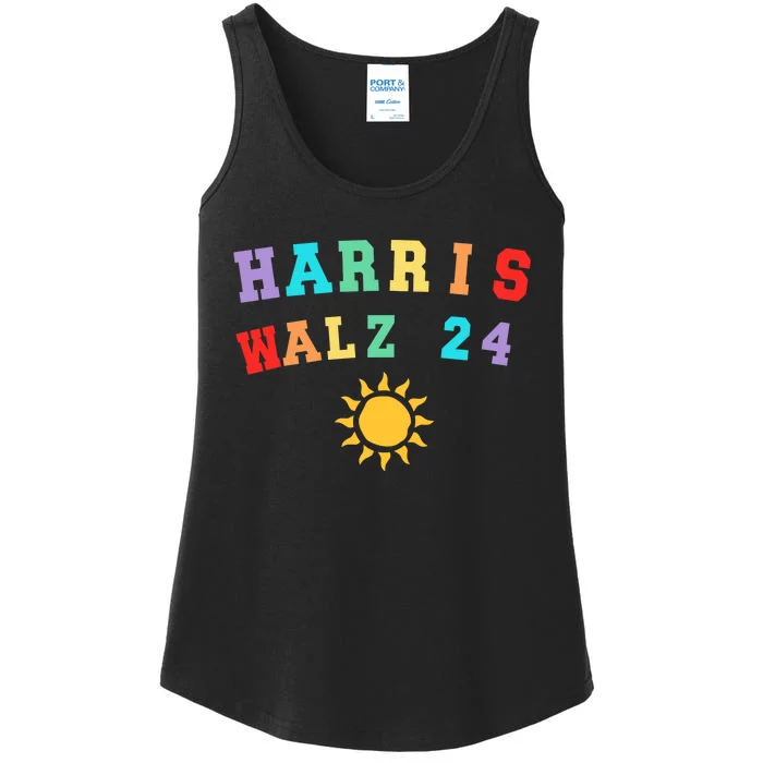 Harris Walz 2024 Bright Future Campaign Design Ladies Essential Tank