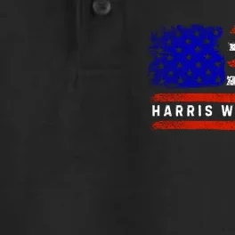 Harris Walz 2024 Usa Flag Dry Zone Grid Performance Polo