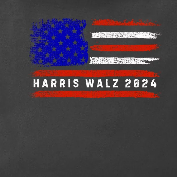 Harris Walz 2024 Usa Flag Zip Tote Bag