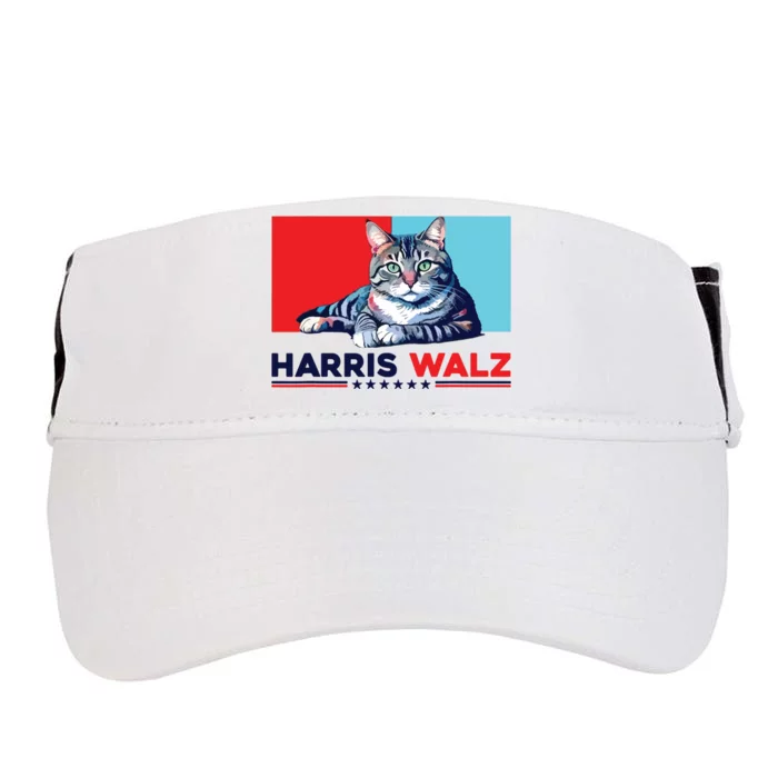 Harris Walz 2024 Funny Cat Election Kamala Harris Adult Drive Performance Visor