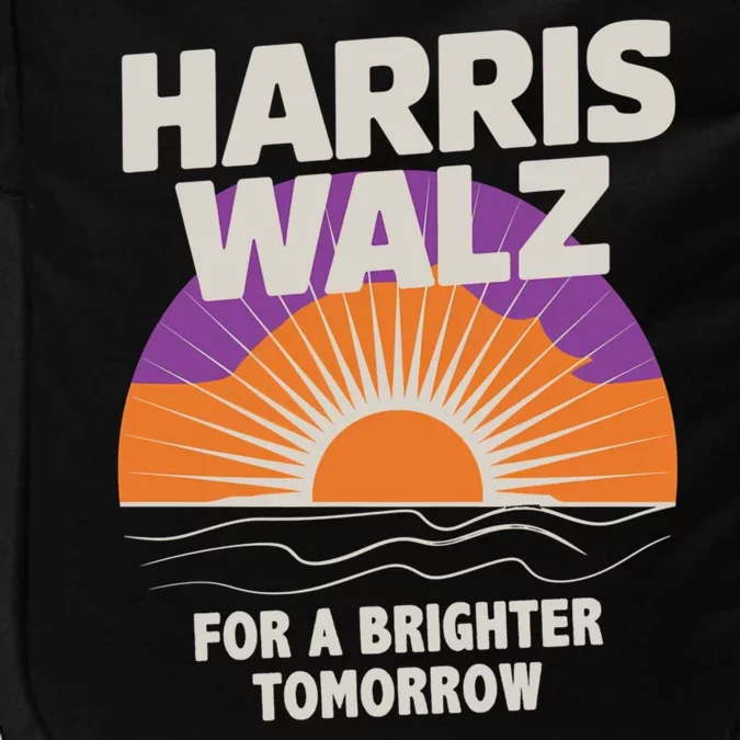 Harris Walz 2024 Boho Retro Sunrise Brighter Tomorrow Quote Impact Tech Backpack