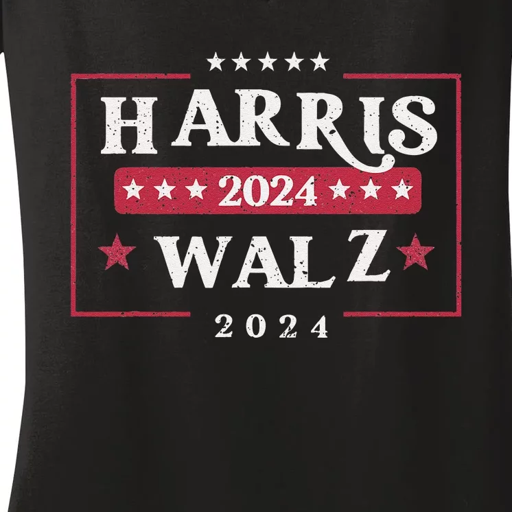 Harris Walz 2024 President Political Vote Kamala Harris 2024 Women's V-Neck T-Shirt