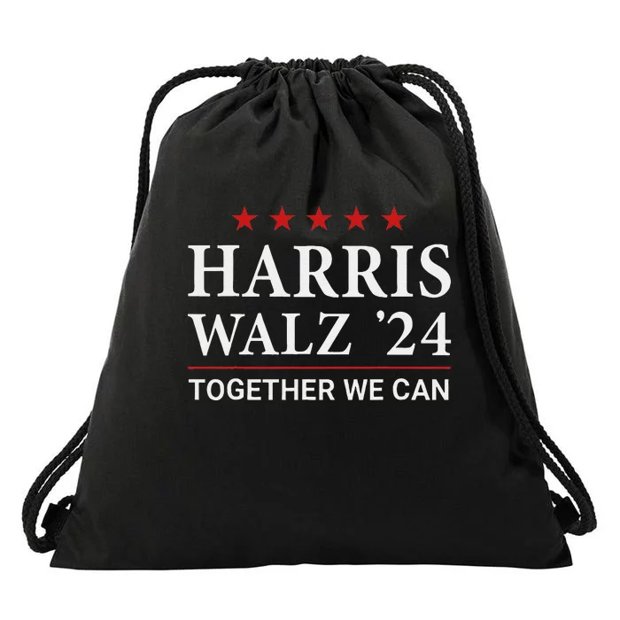 Harris Walz 2024 Vote For Kamala Harris And Tim Walz Drawstring Bag