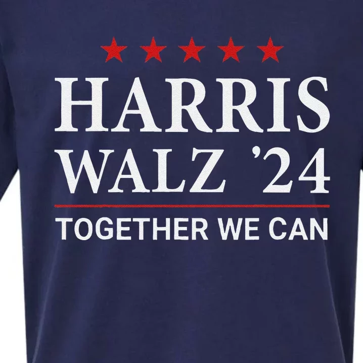 Harris Walz 2024 Vote For Kamala Harris And Tim Walz Sueded Cloud Jersey T-Shirt