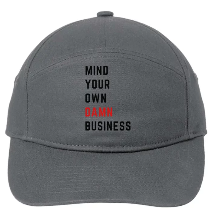 Harris Walz 2024 Mind Your Own Damn Business Retro Vintage 7-Panel Snapback Hat