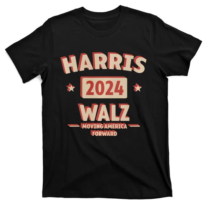 Harris Wlaz 2024 Casual Kamala & Democrats Casual Moving America Forward T-Shirt