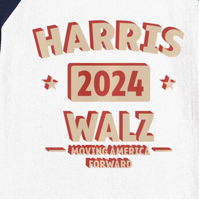 Harris Wlaz 2024 Casual Kamala & Democrats Casual Moving America Forward Baseball Sleeve Shirt