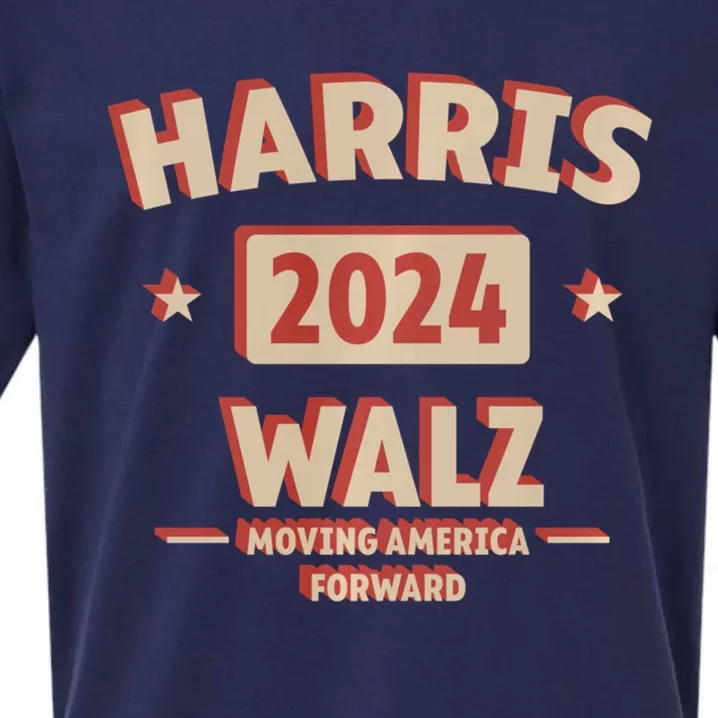 Harris Wlaz 2024 Casual Kamala & Democrats Casual Moving America Forward Sueded Cloud Jersey T-Shirt