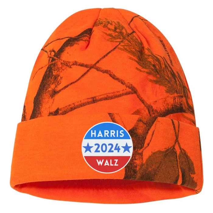 Harris Walz 2024 Kamala Harris 2024 Tim Walz 2024 Usa Flag Kati - 12in Camo Beanie