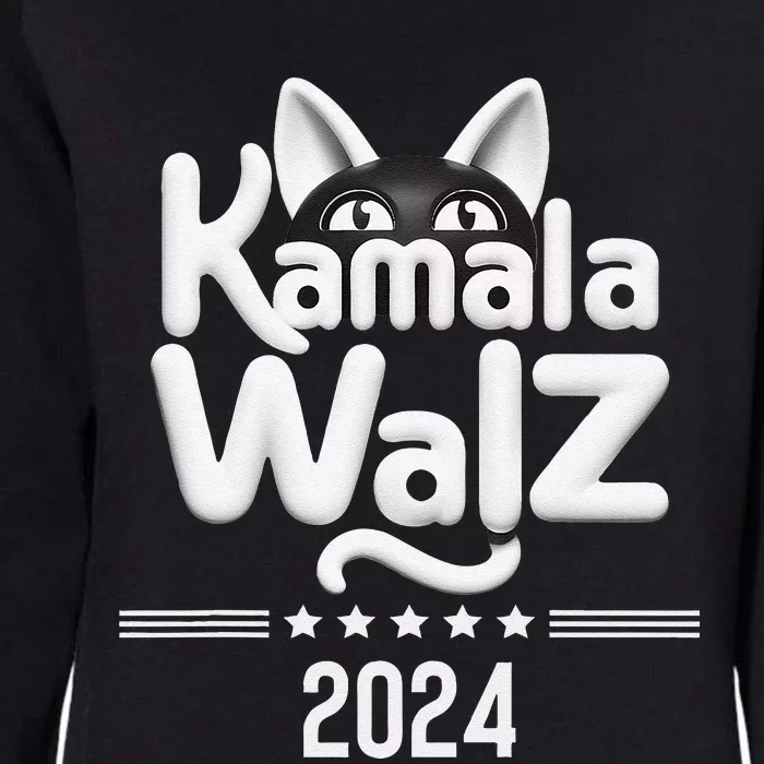 Harris Walz 2024 Funny Cat Election Kamala Harris Tim Waltz Womens California Wash Sweatshirt