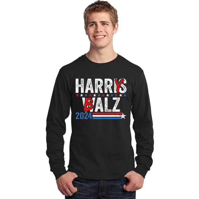 Harris Walz 24 Harry Balz 2024 Meme Democratics Vote Tall Long Sleeve T-Shirt