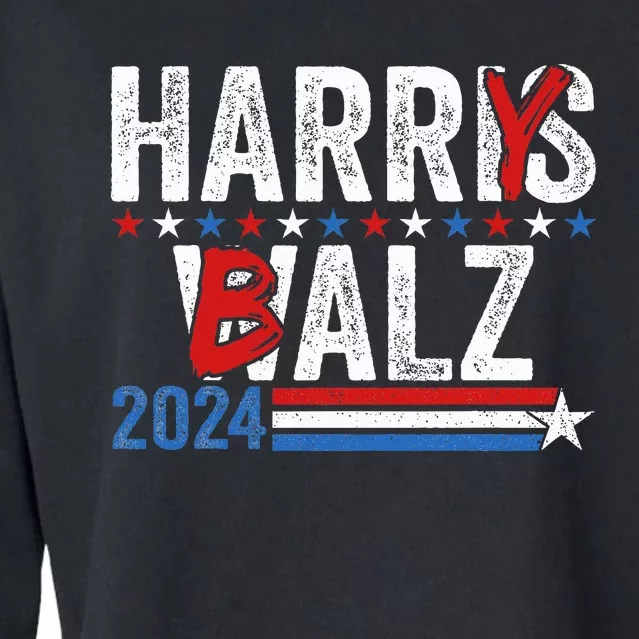 Harris Walz 24 Harry Balz 2024 Meme Democratics Vote Cropped Pullover Crew